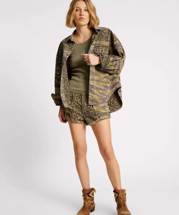 ONE TEASPOON Animal Camo Daria Shacket | Women Shirts