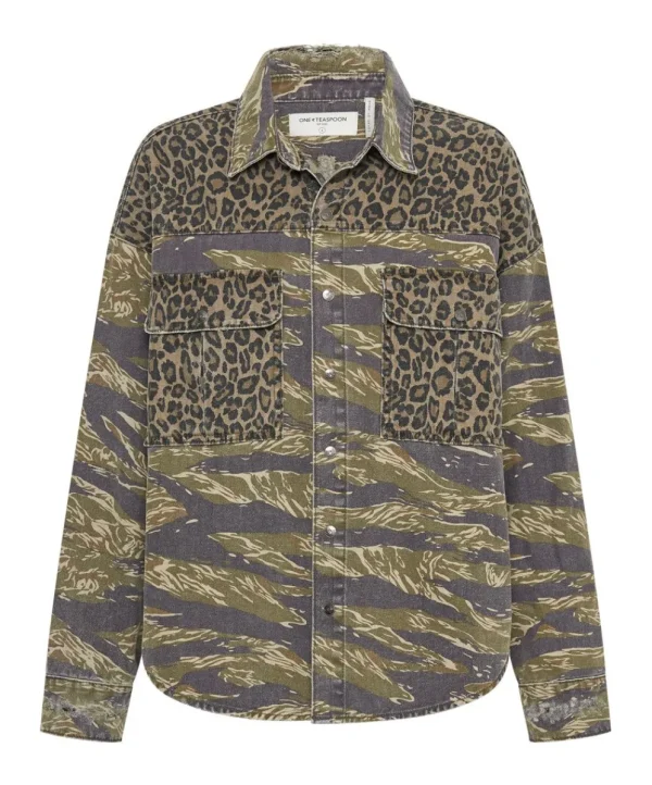 ONE TEASPOON Animal Camo Daria Shacket | Women Shirts