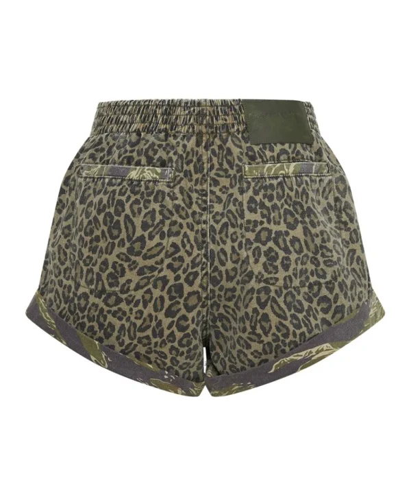 ONE TEASPOON Animal Camo Hunters Mid Length Relaxed Shorts | Women Denim Shorts