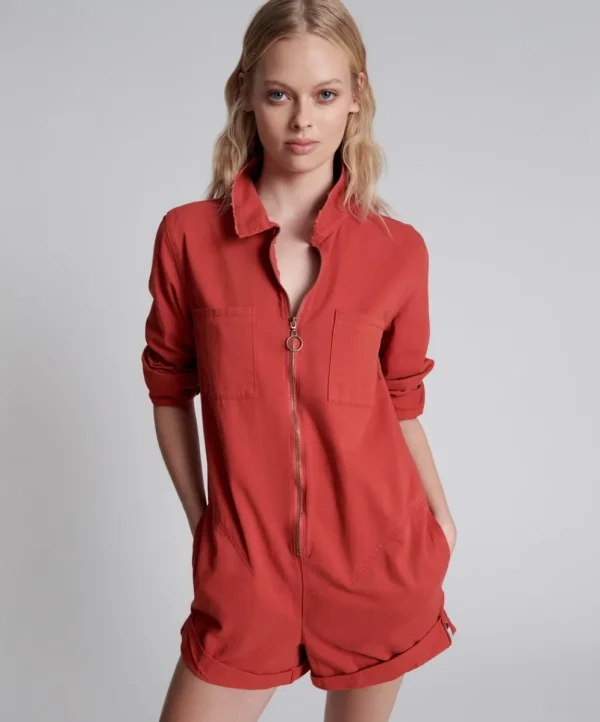 ONE TEASPOON Apple Red Prophecy Jumpsuit | Women Denim Jumpsuits