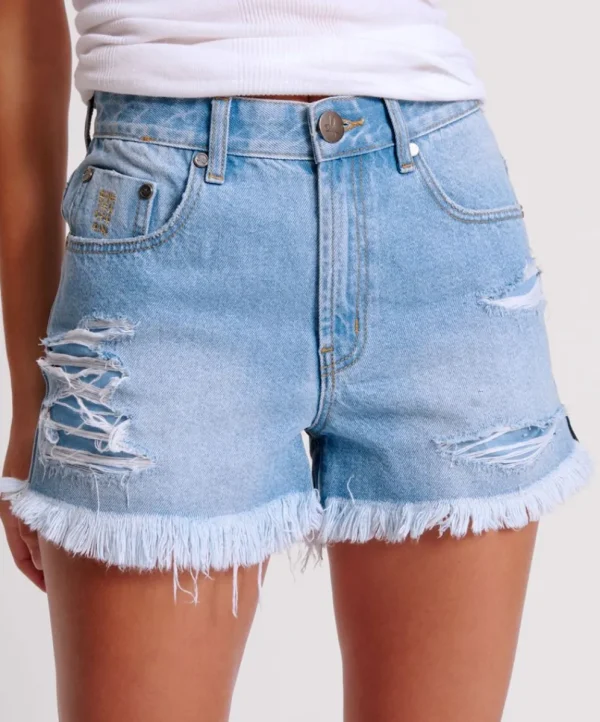 ONE TEASPOON Arctic Blue Bonitas High Waist Denim Shorts | Women Denim Shorts