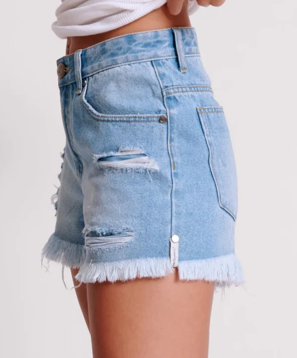 ONE TEASPOON Arctic Blue Bonitas High Waist Denim Shorts | Women Denim Shorts