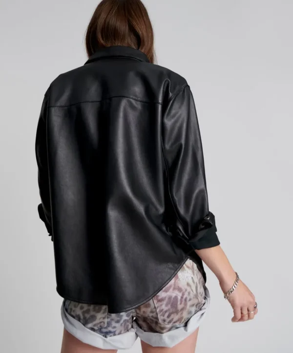 ONE TEASPOON Aria Leather Oversized Shacket | Women Leather Jackets