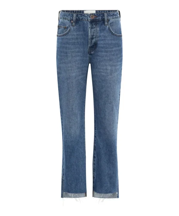 ONE TEASPOON Bay Blue Hooligans Mid Waist Relaxed Cropped Jeans | Women Denim Jeans