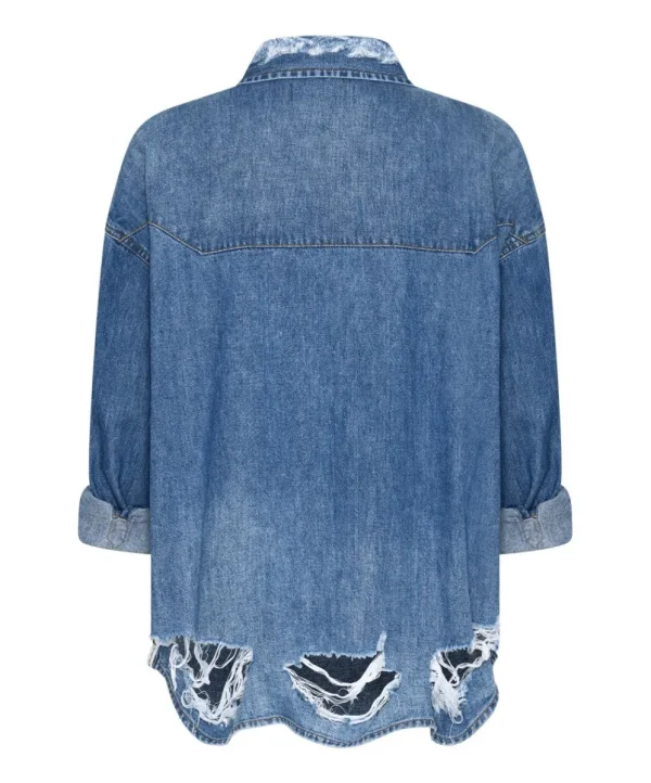 ONE TEASPOON Bay Blue Oversized Revolver Shirt | Women Shirts