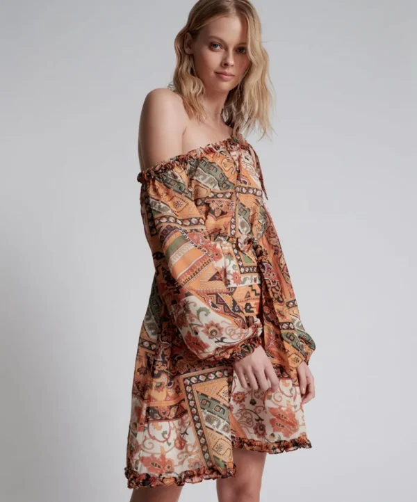 ONE TEASPOON Bazaar Paisley One Shoulder Dress | Women Mini Dresses