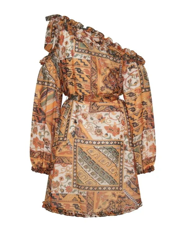 ONE TEASPOON Bazaar Paisley One Shoulder Dress | Women Mini Dresses