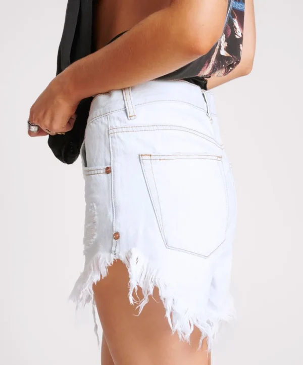 ONE TEASPOON Bel Air Blue Outlaws Mid Waist Denim Shorts | Women Denim Shorts