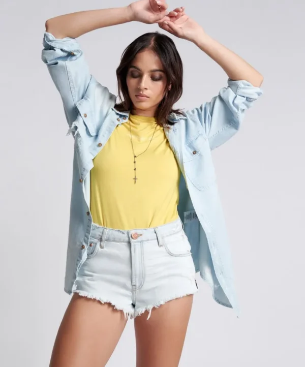 ONE TEASPOON Bel Air Blue The One Fitted Cheeky Denim Shorts | Women Denim Shorts