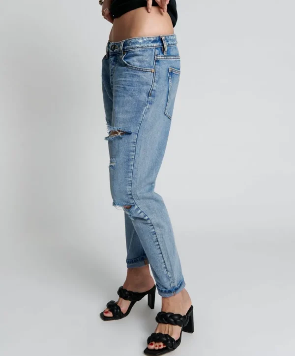 ONE TEASPOON Berlin Blue Messed Up Saints Boyfriend Pants | Women Denim Jeans