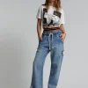 ONE TEASPOON Berlin Blue Roadhouse Wide Leg Drawstring Jeans | Women Denim Jeans