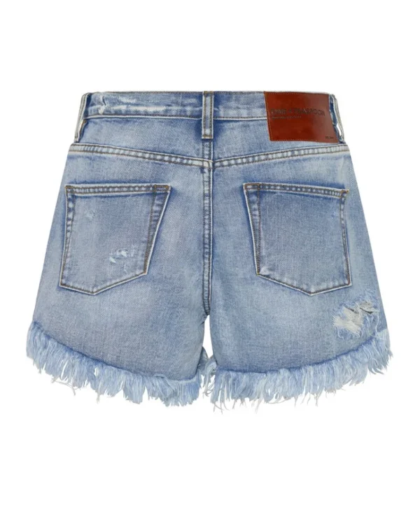 ONE TEASPOON Berlin Blue Truckers Mid Waist Relaxed Shorts | Women Denim Shorts