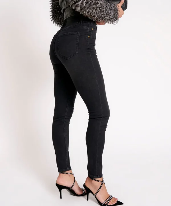 ONE TEASPOON Black Ink Freebirds Ii High Waist Fitted Jeans | Women Denim Jeans