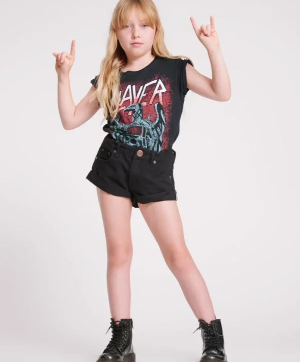 ONE TEASPOON Black Kids Bandit Shorts | Kids Clothing