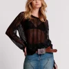 ONE TEASPOON Black Ladder Stripe Sheer Knit Sweater | Women Tops