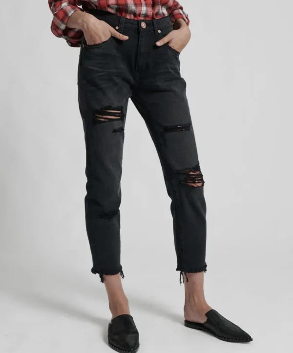 ONE TEASPOON Black Oak High Waist Awesome Baggie | Women Denim Jeans