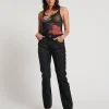 ONE TEASPOON Black Oak Truckers Mid Waist Straight Leg Jeans | Women Denim Jeans