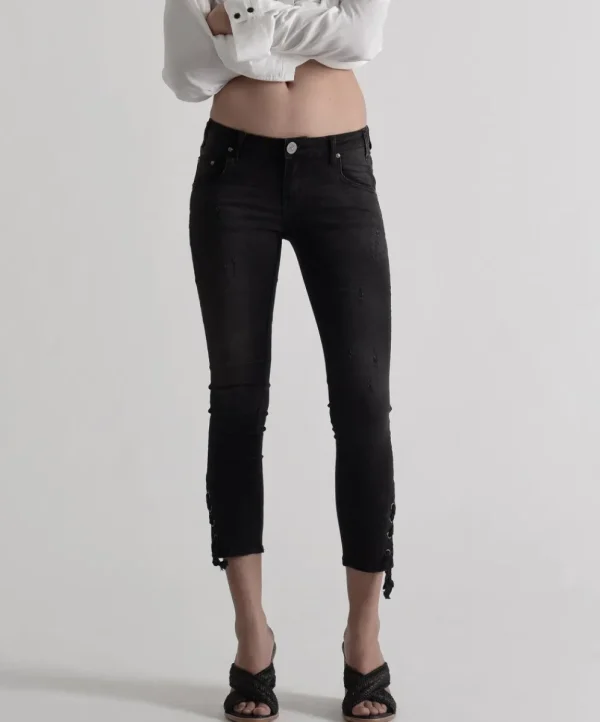 ONE TEASPOON Black Paris Tie Side Freebirds Ii | Women Denim Jeans