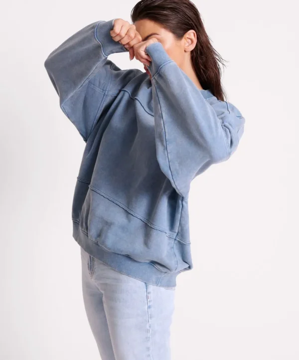 ONE TEASPOON Blue Acid Retro Crew Sweater | Women Hoodies And Sweats