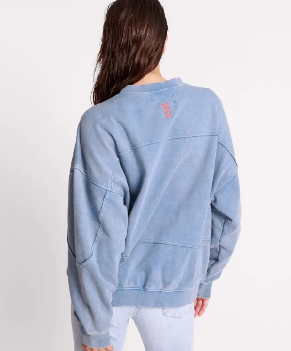 ONE TEASPOON Blue Acid Retro Crew Sweater | Women Hoodies And Sweats