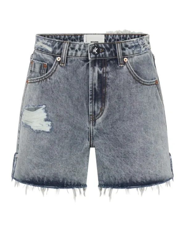 ONE TEASPOON Blue Blossom Legend High Waist Mom Shorts | Women Denim Shorts