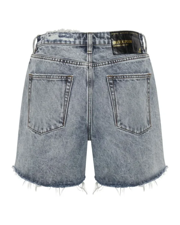 ONE TEASPOON Blue Blossom Legend High Waist Mom Shorts | Women Denim Shorts