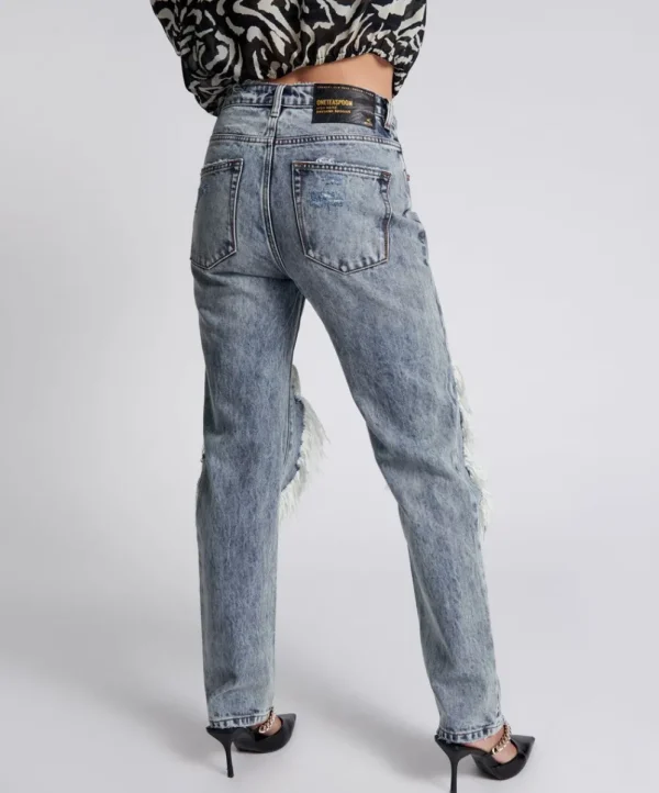 ONE TEASPOON Blue Blossom Super Messed Up High Waist Awesome Baggies Jeans | Women Denim Jeans