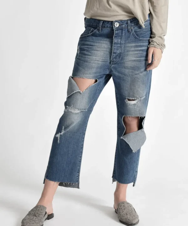 ONE TEASPOON Blue Cult Hooligans Low Waist Relaxed Straight Leg Jeans | Women Denim Jeans