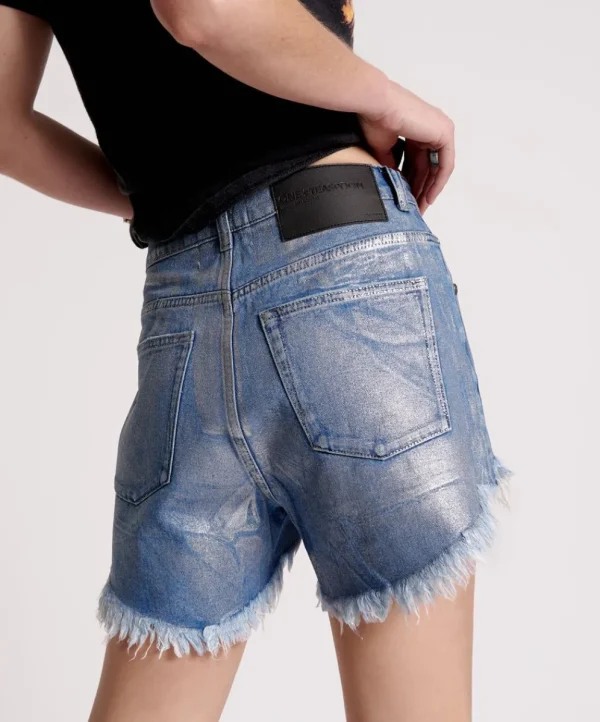 ONE TEASPOON Blue Future Bonitas High Waist Denim Shorts | Women Denim Shorts