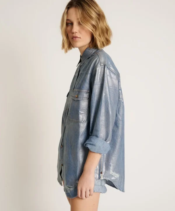 ONE TEASPOON Blue Future Everyday Denim Shirt | Women Shirts