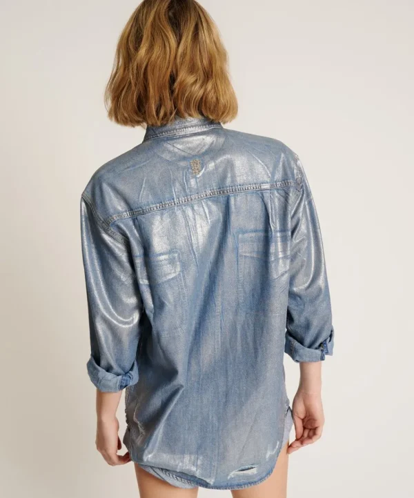 ONE TEASPOON Blue Future Everyday Denim Shirt | Women Shirts