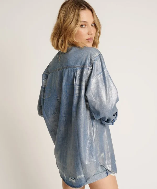 ONE TEASPOON Blue Future Everyday Denim Shirt | Women Shirts