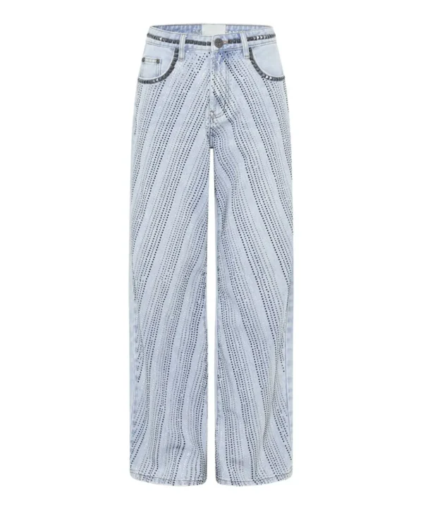 ONE TEASPOON Blue Galaxy Jackson Mid Waist Wide Leg Jeans | Women Denim Jeans