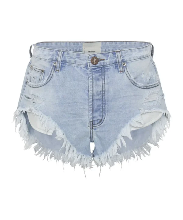 ONE TEASPOON Blue Latte Rollers Denim Shorts | Women Denim Shorts