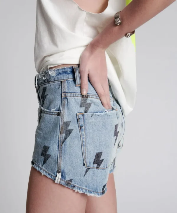 ONE TEASPOON Blue Lightning Bonita High Waist Denim Shorts | Women Denim Shorts