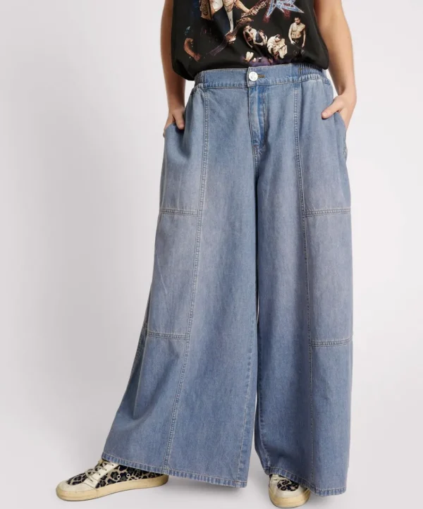ONE TEASPOON Blue Lilac Palazzo Jeans | Women Denim Jeans