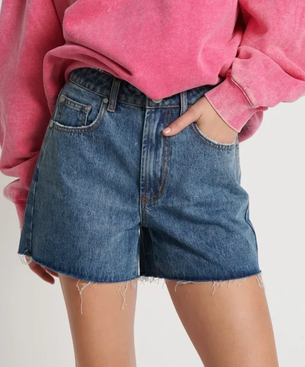 ONE TEASPOON Blue Love Legends High Waist Mom Fit Shorts | Women Denim Shorts