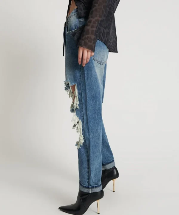 ONE TEASPOON Blue Love Saints Boyfriend Jeans | Women Denim Jeans