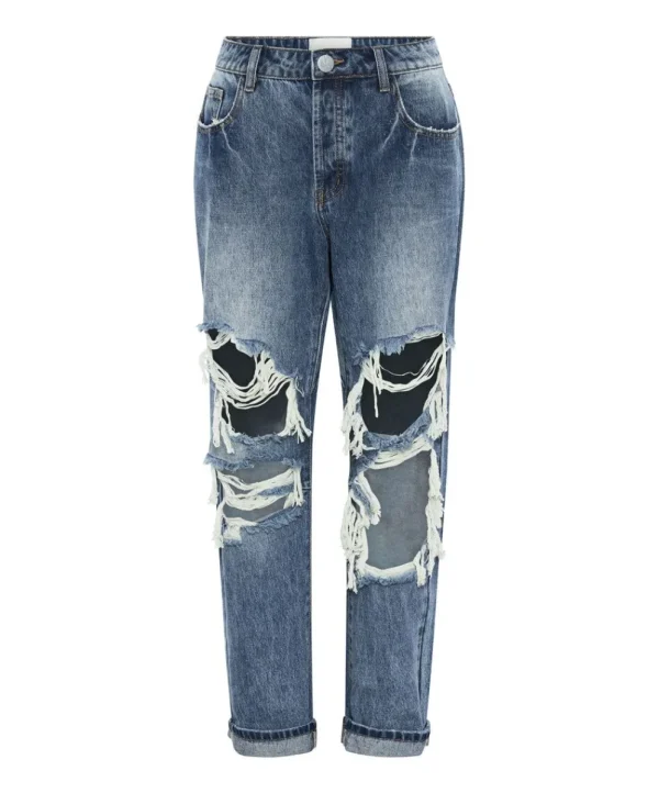 ONE TEASPOON Blue Love Saints Boyfriend Jeans | Women Denim Jeans