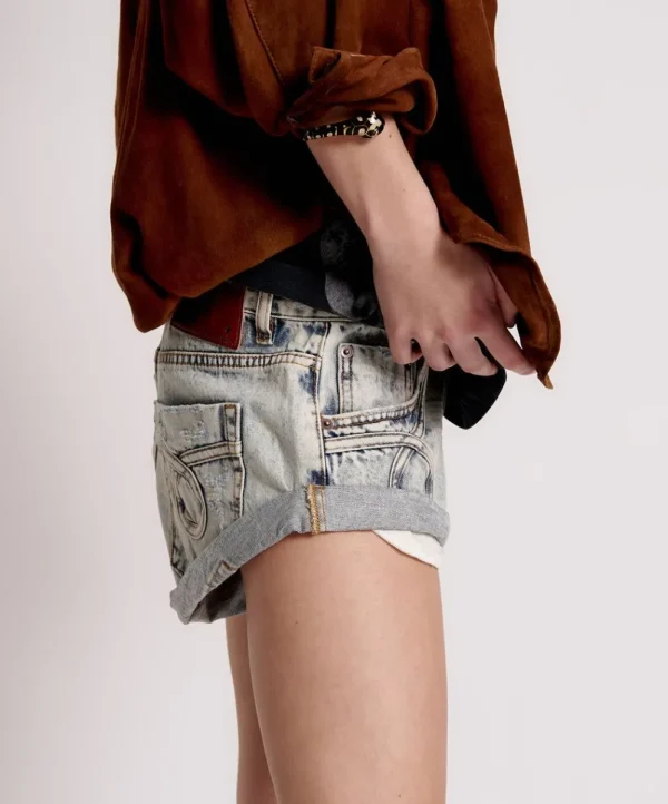 ONE TEASPOON Blue Malt Le Loop Bandits Low Waist Denim Shorts | Women Denim Shorts