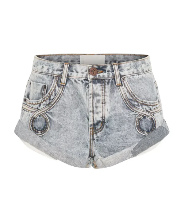 ONE TEASPOON Blue Malt Le Loop Bandits Low Waist Denim Shorts | Women Denim Shorts