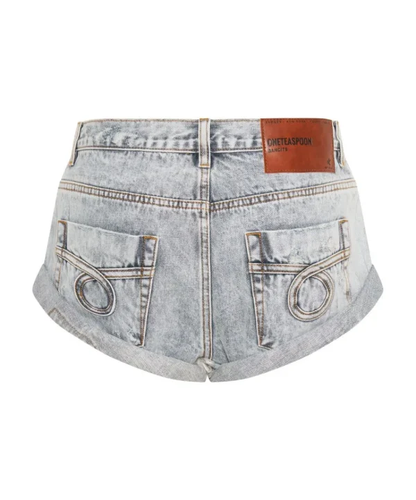 ONE TEASPOON Blue Malt Le Loop Bandits Low Waist Denim Shorts | Women Denim Shorts