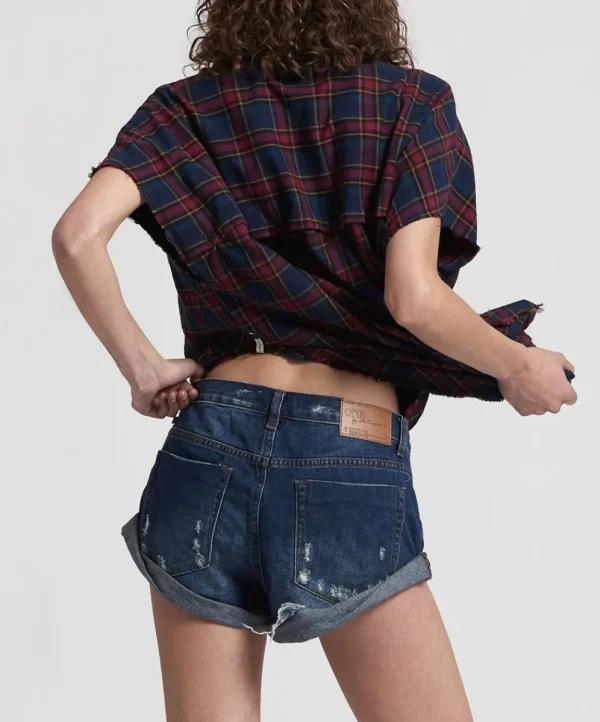 ONE TEASPOON Blue Moon Bandits Denim Shorts | Women Denim Shorts