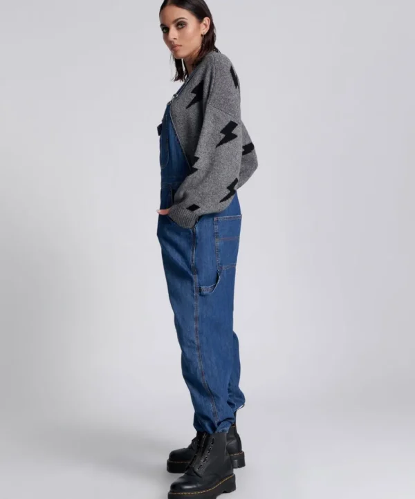 ONE TEASPOON Blue Night Stanton St Oversized Overalls | Women Denim Jumpsuits