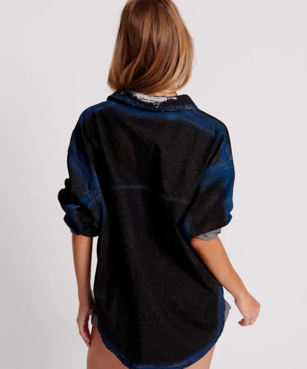 ONE TEASPOON Blue Punk Daria Denim Shirt | Women Shirts