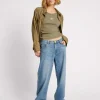 ONE TEASPOON Blue Rapture Jackson Mid Waist Wide Leg Denim Jeans | Women Denim Jeans