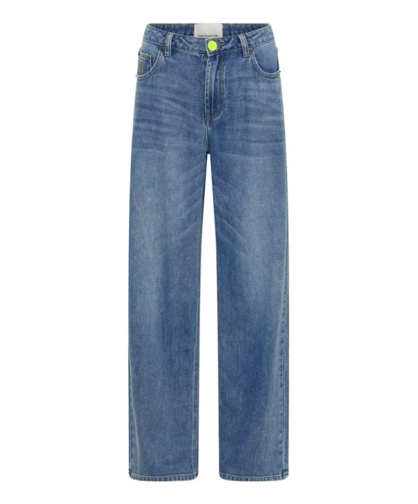 ONE TEASPOON Blue Rapture Jackson Mid Waist Wide Leg Denim Jeans | Women Denim Jeans