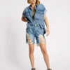 ONE TEASPOON Blue Rapture Stevies High Waist Long Length Boyfriend Denim Shorts | Women Denim Shorts