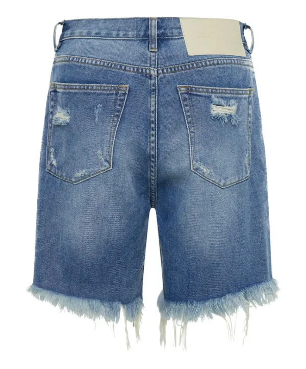 ONE TEASPOON Blue Rapture Stevies High Waist Long Length Boyfriend Denim Shorts | Women Denim Shorts