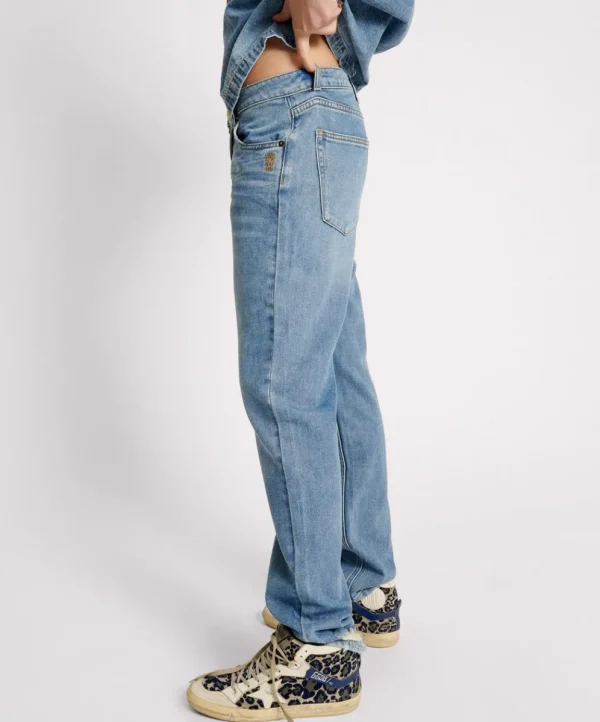 ONE TEASPOON Blue Rapture Truckers Low Waist Straight Leg Denim Jeans | Women Denim Jeans